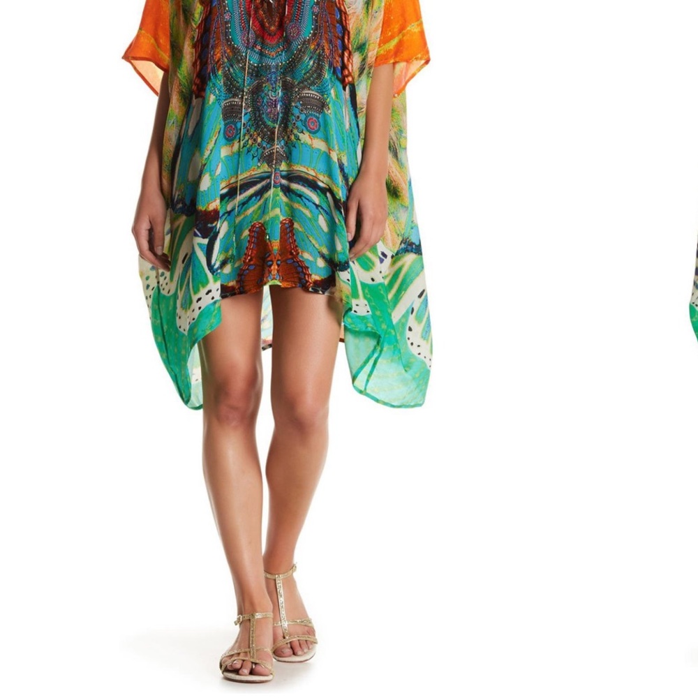 ☀️ Printed Sharkbite Hem Kaftan - Picture 4 of 5